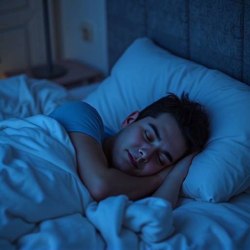 A person peacefully sleeping in their bed