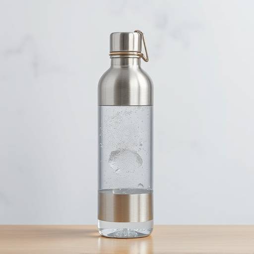 A stainless steel water bottle, promoting the habit of carrying water for constant hydration.