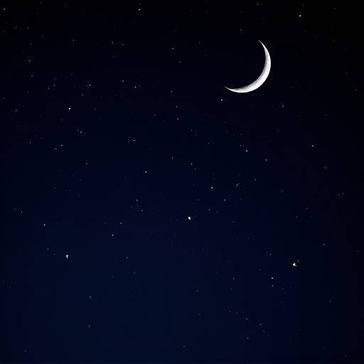 Night scene with stars and a crescent moon, symbolizing peaceful sleep