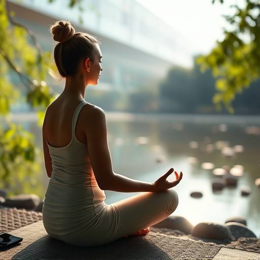 Person meditating in a peaceful environment